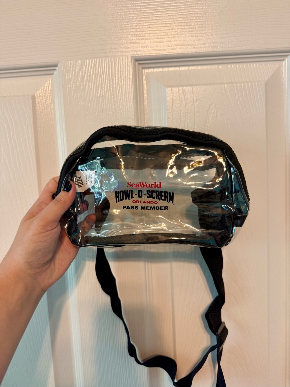Howl-O-Scream Clear Black Waist Bag - SeaWorld Orlando